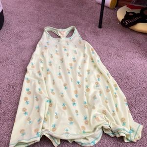 Flowy yellow pineapple dress